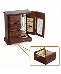 Yigii Elegant High-Grade Jewelry Box with 4 Drawers, Carousel, Mirror