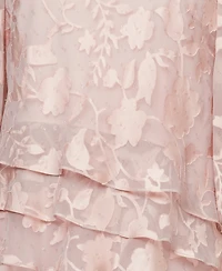 Alex Evenings Petite Burnout Chiffon Boat Neck Top