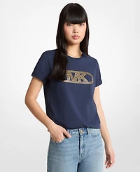 Michael Kors Women's Empire Stud Classic Crewneck T-Shirt
