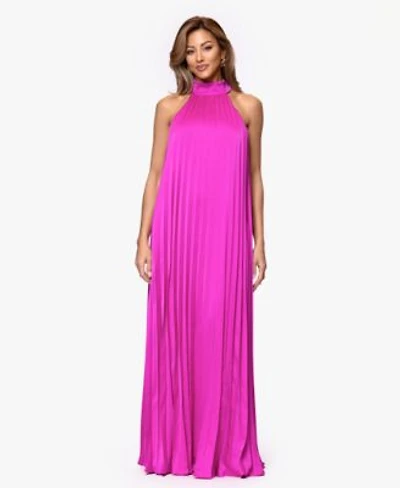 Xscape Womens Pleat Detail Ball Gown Dress