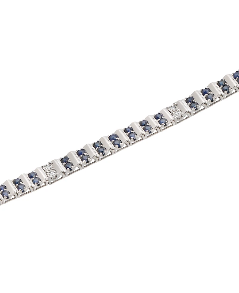 Macy's Sapphire (2-1/2 ct. t.w.) and Diamond (1/10 ct. t.w.) Bracelet in 10k White Gold