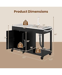 Ecooso 56 Inches Outdoor Grill Table with Sink and Stainless Steel