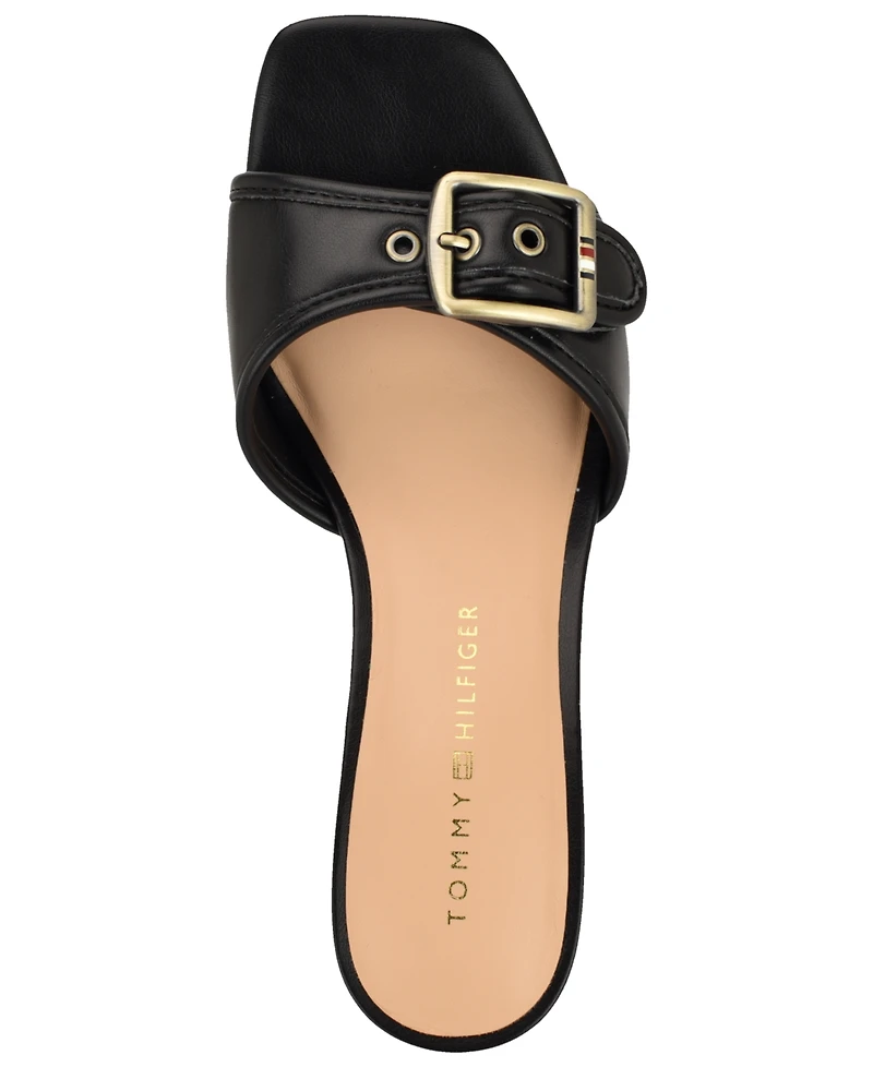 Tommy Hilfiger Women's Camhila Buckle Strap Kitten Heel Sandals