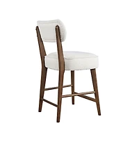 Jofran Wes Mid-Century Modern Boucle Upholstery Counter Barstool (Set of 2