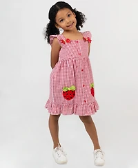 Rare Editions Girls' 2T-6X Gingham Seersucker Dress
