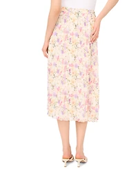 CeCe Women's Sunburst Pleat Detail Midi Skirt