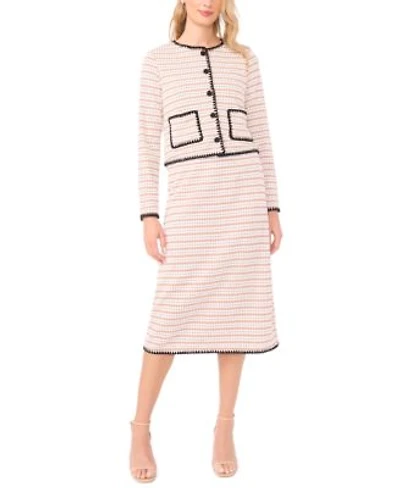 Cece Womens Crochet Detail Cardigan Midi Skirt