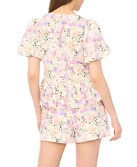 CeCe Women's Elastic Waist Front-Tie Detail Shorts