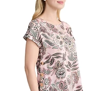 Jones New York Women's Printed Short-Sleeve Blouse