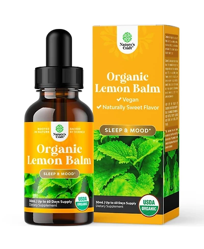 Organic Lemon Balm Liquid, Mood Support and Digestive Health, Nature's Craft, 30mL