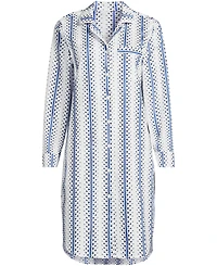Lands' End Women's Cotton Poplin Long Sleeve Sleepshirt Nightgown