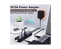 Risokeys 7-Port Usb 3.0 Hub, Individual Switches, 5Gbps High-Speed Data Transfer,for Laptop, Pc, MacBook,Ideal for Home, Office