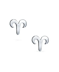 Bling Jewelry Tiny Simple Aries Astrology Horoscope Zodiac Stud Earrings .925 Sterling Silver