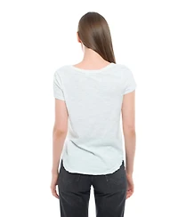 Wilt Clothing Women's Short Sleeve Shrunken V-Neck Shirttail Tee