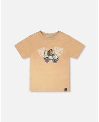 Deux par Deux Toddler Boys Cotton Short Sleeve T-Shirt Beige - Toddler|Child