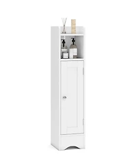Volenca Slim Bathroom Corner Storage Cabinet with 1 Door and Adjustable Shelves