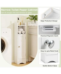 Volenca Slim Bathroom Corner Storage Cabinet with 1 Door and Adjustable Shelves