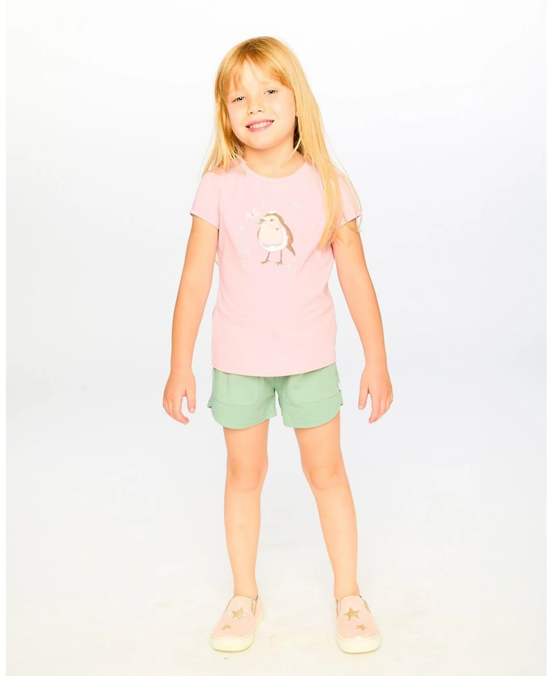 Deux par Big Girls Cotton Jersey Shorts Sage Green