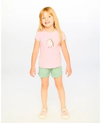 Deux par Big Girls Cotton Jersey Shorts Sage Green