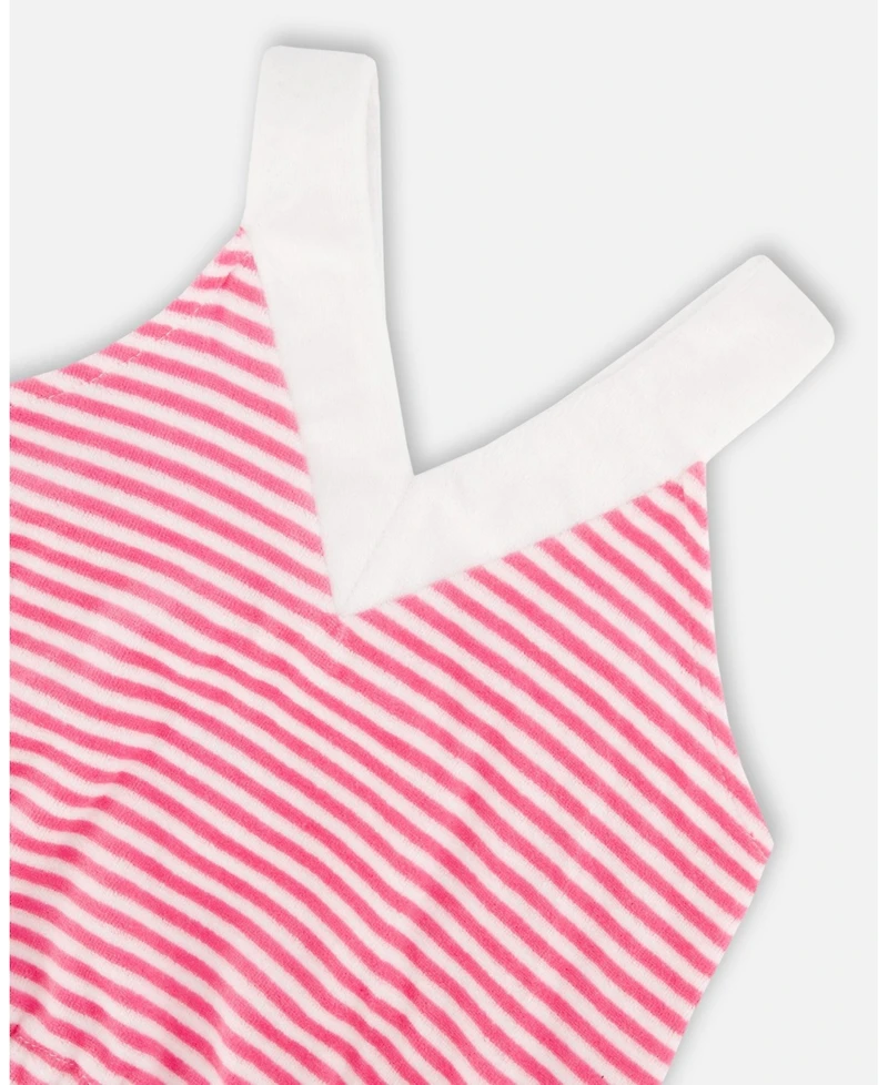 Deux par Deux Toddler Girls Striped Terry Cloth Top and Short Set