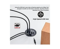 Risokeys 5 in 1 Flush Mount Desktop Usb 3.0 Hub with 5Gbps Data Transfer and Sd/Tf Card Reader