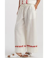 Chinti & Parker Women's Linen-Blend Strawberry Trousers