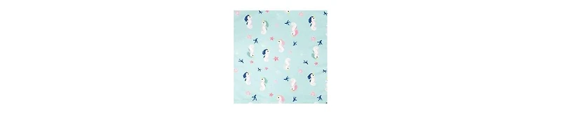 Deux par Deux Girl Hooded Beach Towel Blue Seahorse Print