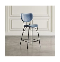 Jofran Modern Faux Leather Split-Back Upholstered Counter Height Barstool (Set of 2