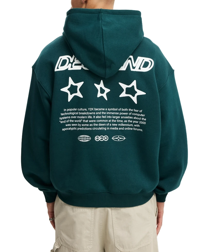 Cotton On Men's Long-Sleeve Graphic Hooded Sweatshirt