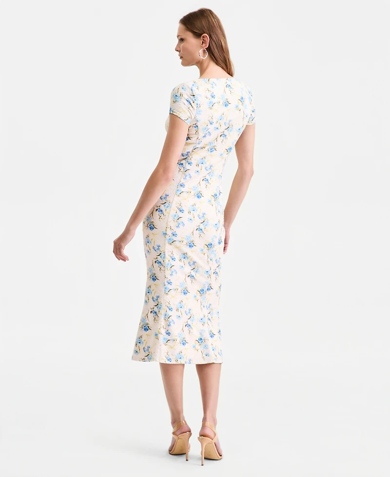 Guess Women's Teodolin Floral Sweetheart Midi Dress