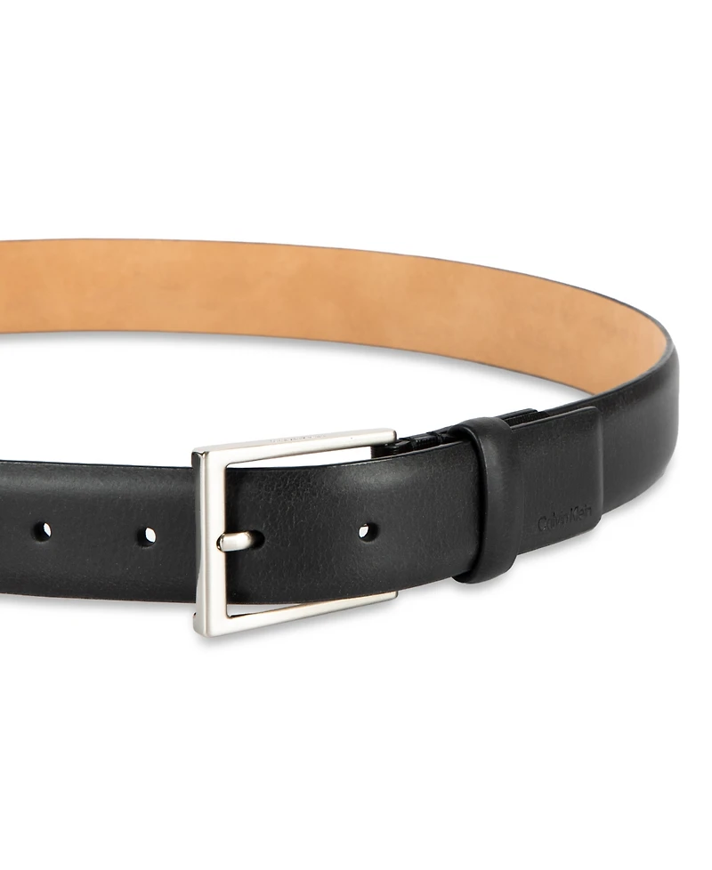Calvin Klein Men's Smooth and Saffiano Leather Dress Belt