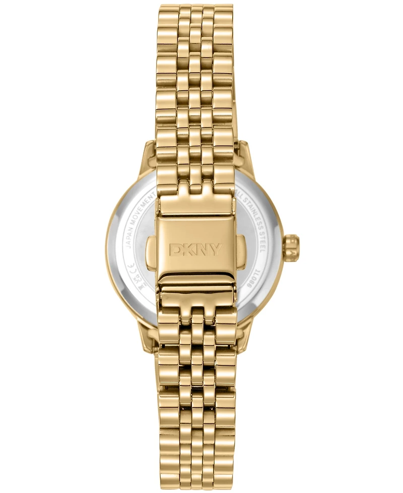 Dkny Women's White Mop Crystal Accented Dial Stainless Steel Bracelet Watch, 30mm