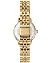 Dkny Women's White Mop Crystal Accented Dial Stainless Steel Bracelet Watch, 30mm
