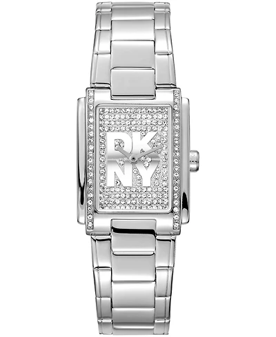 Dkny Women's Crystal Dial Crystal Accented Dial Stainless Steel Bracelet Watch, 23 x 30mm