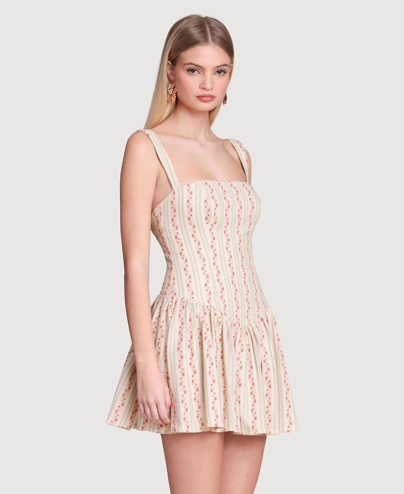 Avec Les Filles Women's Square Neck Mini Dress