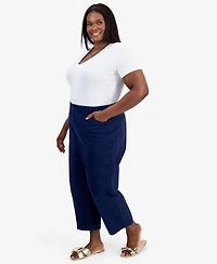 On 34th Trendy Plus High-Rise Twill Barrel-Leg Pants, Macy's Exclusive