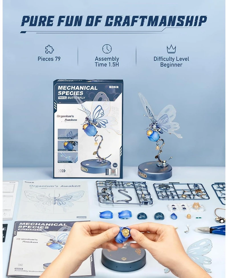 Robotime 3D Metal Puzzles for Adults-Metal Diy Model Kits for to Build-Crafts for Adults-Gifts for Teenage Boys Girls Brain Teaser Gifts for Friend