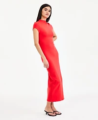 Bar Iii Women's Cap-Sleeve Mock-Neck Midi Dress, Exclusively at Macy's