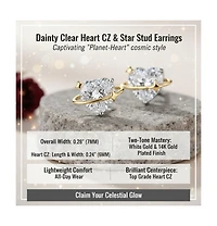 Rachel Glauber Heart Cz & Star Stud Earrings