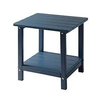 Slickblue 2-Tier Outdoor Side Table in Black Hdpe for Backyard or Indoor Use