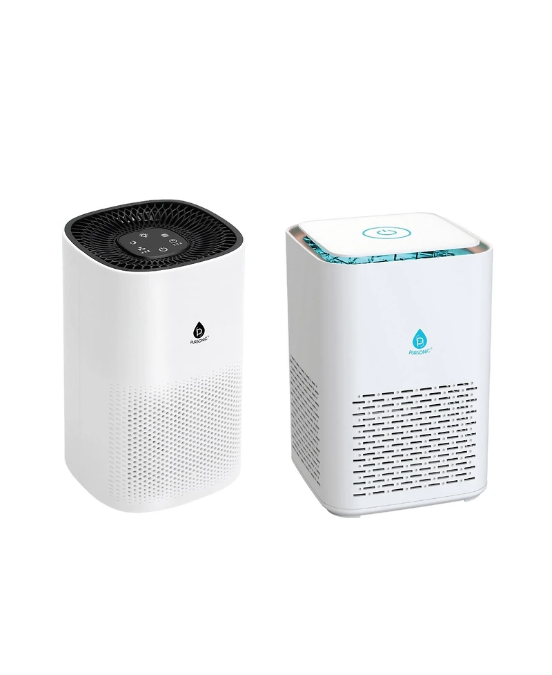 Pursonic True Hepa Air Purifier Duo – 4-Stage Large Room Purifier + Compact 3-Stage Purifier Set
