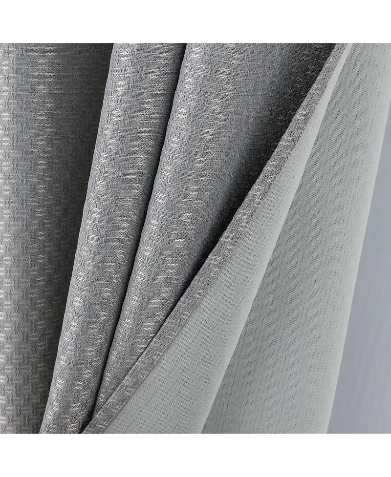 Olivia Gray 100% Polyester 250 Gsm Basket Weave Ian Luxury Jacquard Blackout Grommet Curtain Panel 54" x 84"