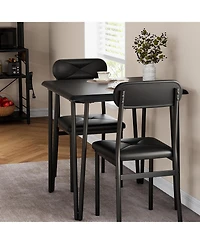 gaomon Small Dining Table Set for 2, Kitchen and Chairs of 3Pcs Room with 2 Upholstered