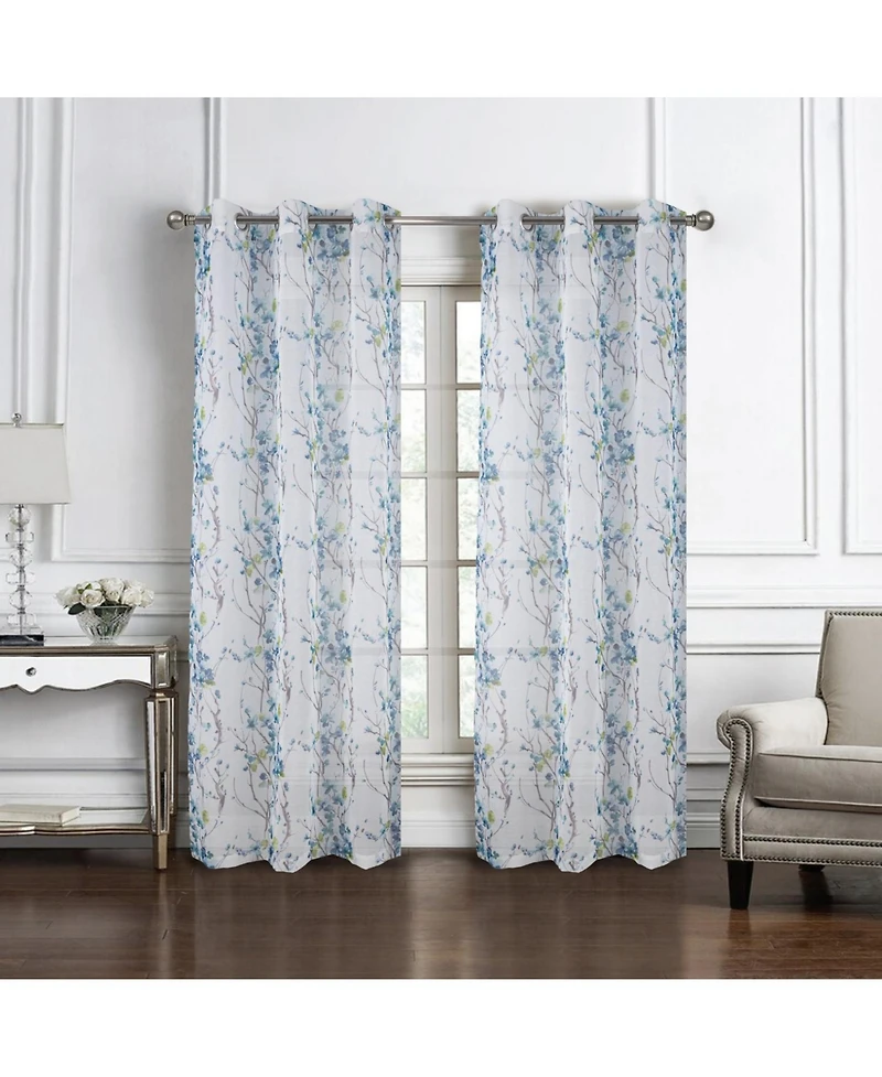 Olivia Gray 100% Polyester Aiden Printed Textured Grommet Curtain Panel