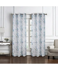 Olivia Gray 100% Polyester Aiden Printed Textured Grommet Curtain Panel