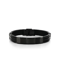 Metallo Stainless Steel, Silicone Id Bar Bracelet