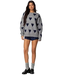 Edikted Women's Big Heart Oversized Sweater