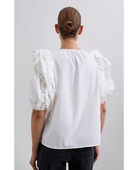 Scalpers Women's Poplin Puff Top