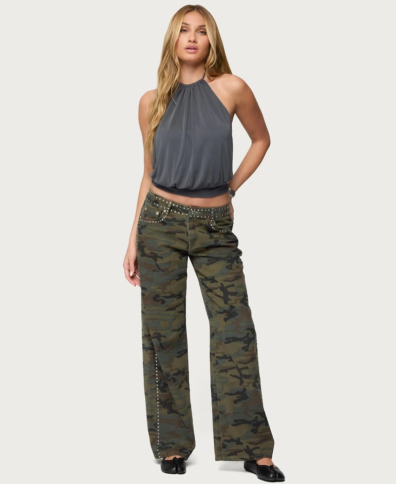 Edikted Women's Kammy Draped Backless Halter Top