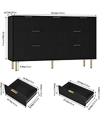gaomon Fluted Dresser for Bedroom,7 Drawer Dresser with Wide Drawers,Wooden Chest of Drawers,Modern Storage Dressers for Living Room, Closet, Hallway